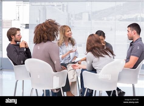 Group Therapy Session Stock Photo Alamy