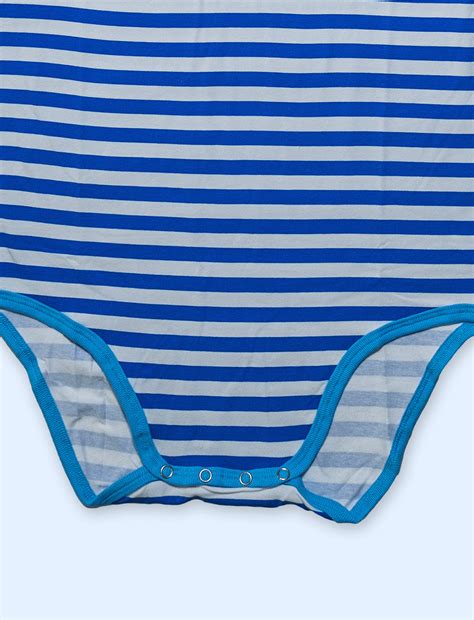 White And Blue Stripes Onesie Kiddo Diapers