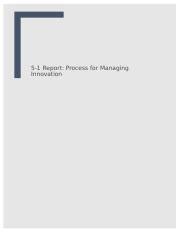 Report Process For Managing Innovation Docx Report Process