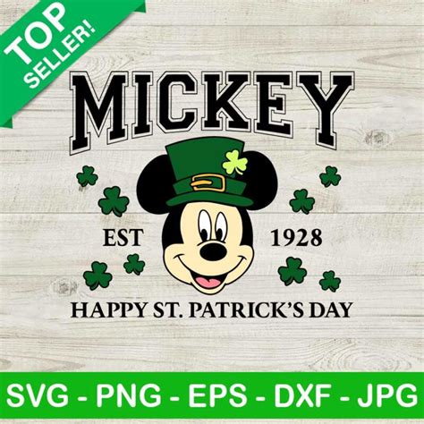 Mickey Est 1928 Happy St Patricks Day Svg Disney Patricks Day Svg