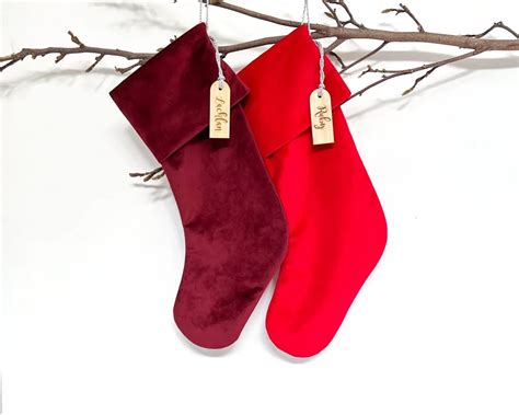 Personalised Luxury Velvet Christmas Stocking Ruby