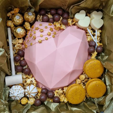 Geometric Heart Smash Gift Box Smash Cake Melbourne By Naughty Nush