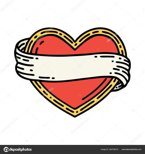 Tattoo Traditional Style Heart Banner Stock Vector by ©lineartestpilot ...