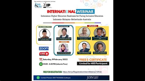 Webinar Indonesian Higher Education Readiness For Facing Inclusive