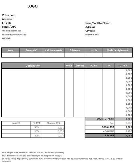 Mod Le De Facture Sur Excel Gratuit Financial Report