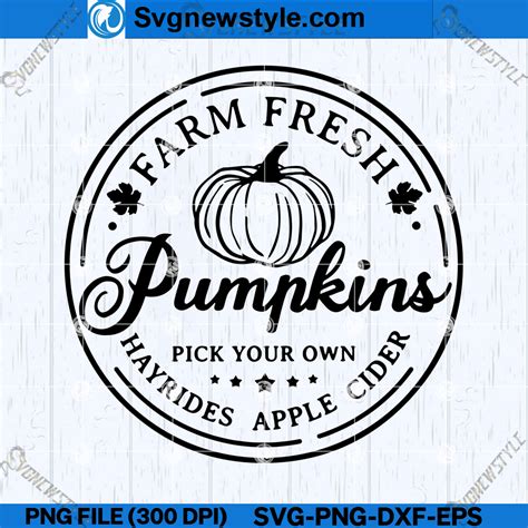 Farm Fresh Pumpkins Svg Autumn Harvest Svg Png Dxf Eps