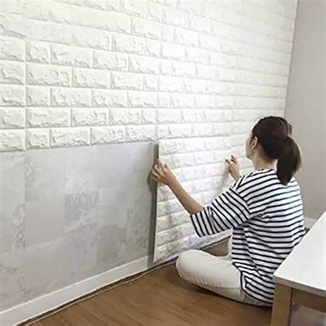 Jual Wallpaper D Foam Batu Bata Modern Ukuran Wall Sticker Interior