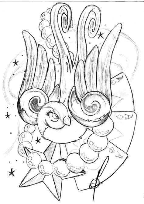 Coloring Outlines New School Tattoo Coloring Pages