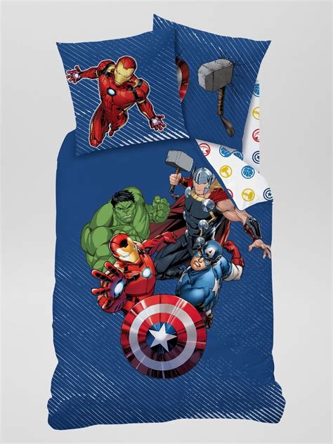 Parure De Lit Avengers 1 Personne Bleu Kiabi 38 00