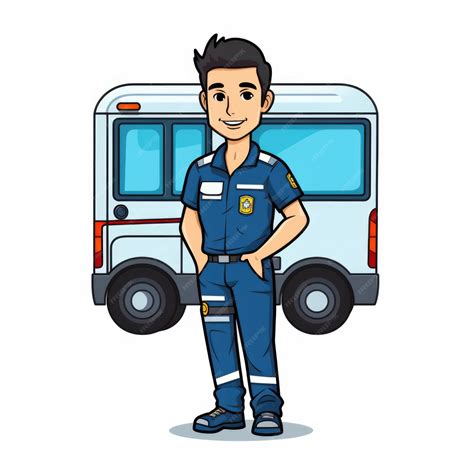 Paramedic isolated cartoon character | Premium AI-generated image