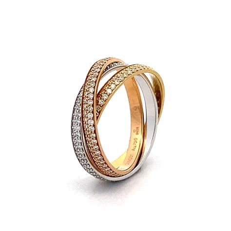 Cartier Trinity Ring Tricolor Mit Brillanten Und Expertise Bi