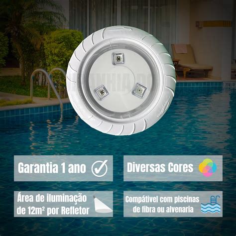 Kit Led Rgb Piscina W M Fibra Alvenaria Envio Hrs