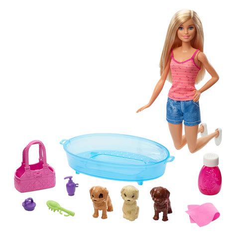 Coffret Barbie et le Bain des Chiots Mattel King Jouet Poupées Mattel