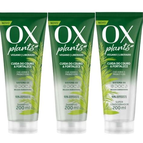 Kit Ox Plants Cuida Do Couro E Fortalece Shampoo Ml Cond Ml