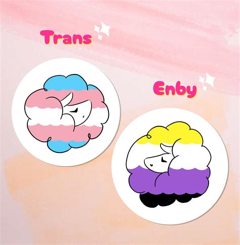 LGBTQA Stickers Rainbow Lesbian Gay Queer Bisexual Pansexual Asexual Aromantic Enby Trans Sheep