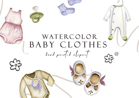 Watercolor Baby Clothes Clipart Graphic by SIMPLE ART · Creative Fabrica