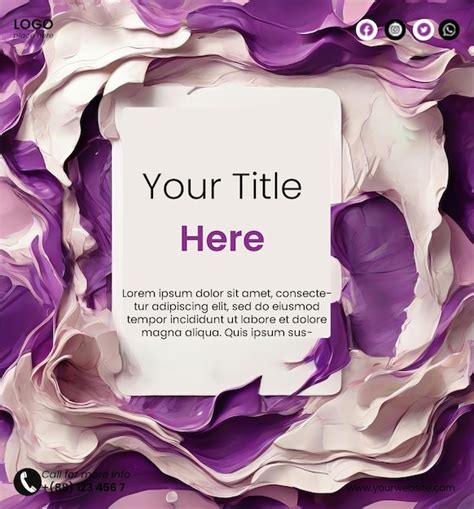 Premium Psd Premium Flyer Template With Abstract Purple Paper Shreds