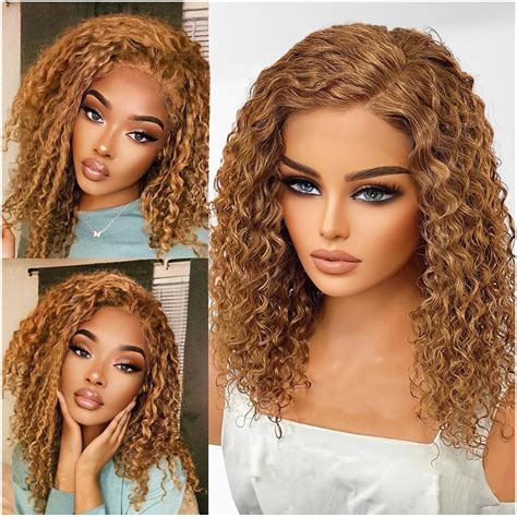 Amazon Octsun Honey Blonde Curly Wig Human Hair Lace Front