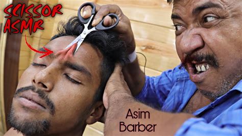 Scissors Asmr By Asim Barber Head Massage With Marbles Asmr Neck