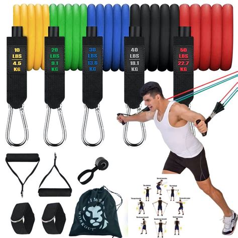 Fitness Resistance Bands Set Lbs Simbaworkout