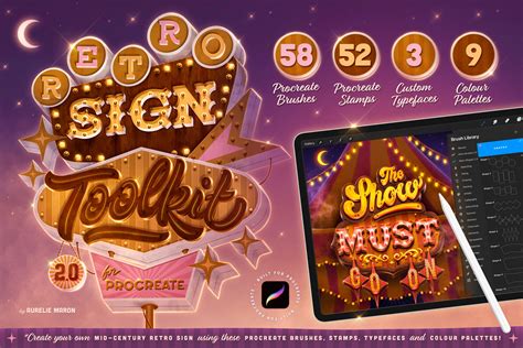 Retro Sign Toolkit For Procreate Design Cuts