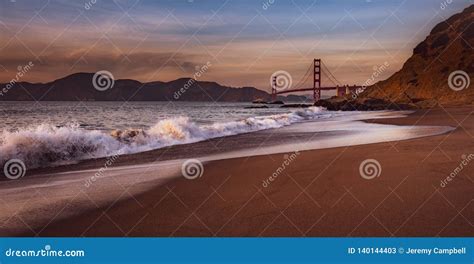 Golden Gate Bridge At Dusk Stock Image Image Of Tourism 140144403