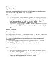 Jf Week Db N Ass Solved Docx Module Discussion Organizational