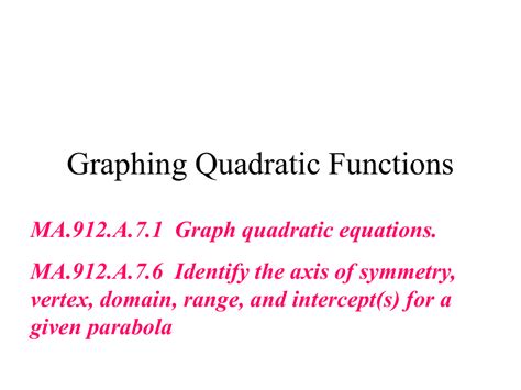 Graphing Quadratic Functions