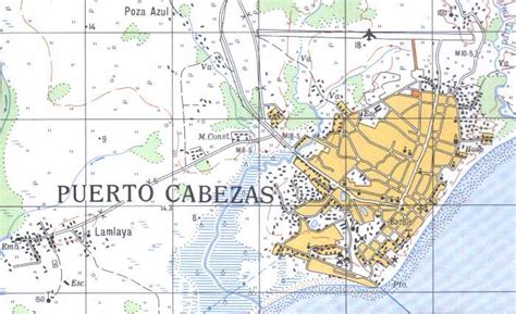 Map of Puerto Cabezas (BILWI), RAAN, Nicaragua