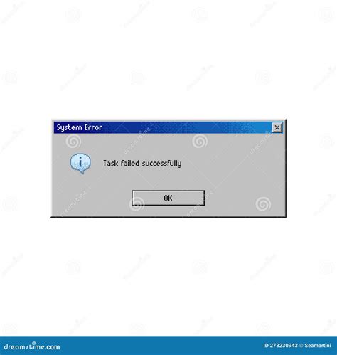 Error Message Window Pc System Fail Error Warning Stock Vector