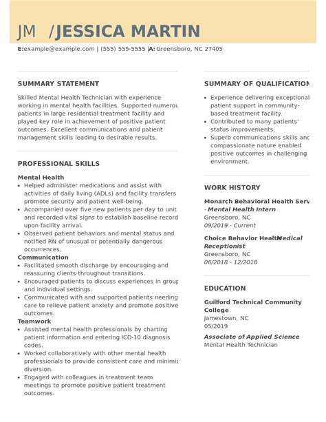 Professional Mental Health Resume Examples For 2022 Livecareer