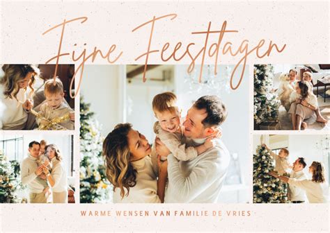 Fotocollage Kerstkaartje Met Koperen Typografie Kaartje2go