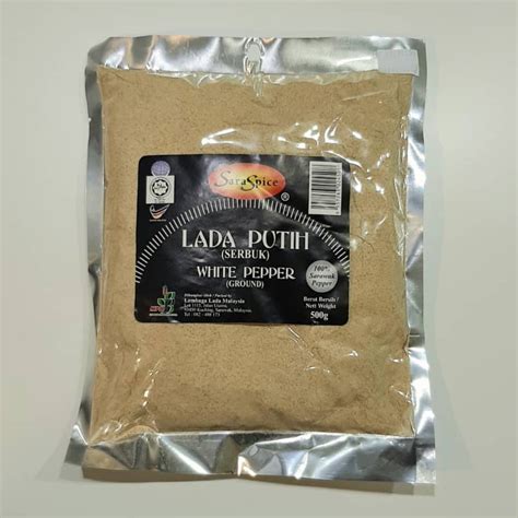 Sarawak White Pepper Ground Lada Putih Serbuk SaraSpice 500g