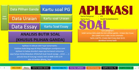 Aplikasi Membuat Soal Kisi Kisi Kartu Soal Matematika Kelas Riset