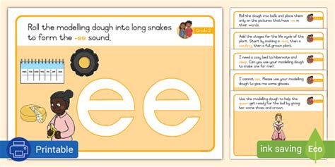 Grade Phonics Ee Modelling Dough Playmats Teacher Made