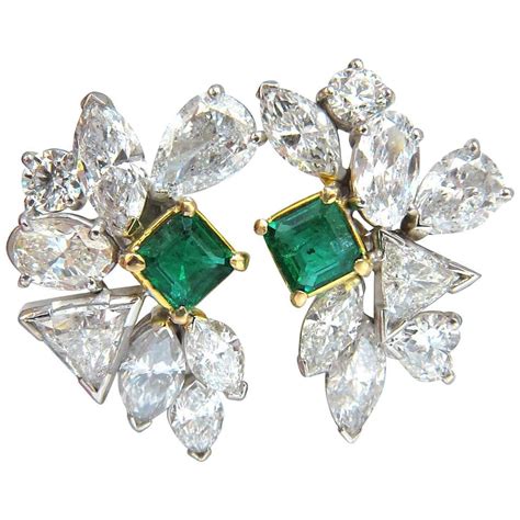 Antique Emerald Earrings 4793 For Sale At 1stdibs Vintage Emerald Earrings Antique Emerald