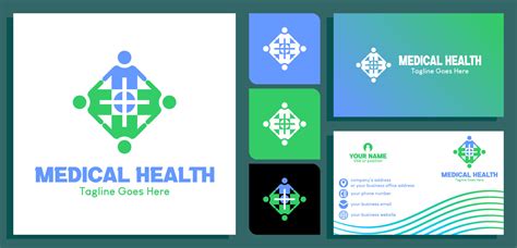 People Icon Logo Design Template Rotate In Cross And Business Card