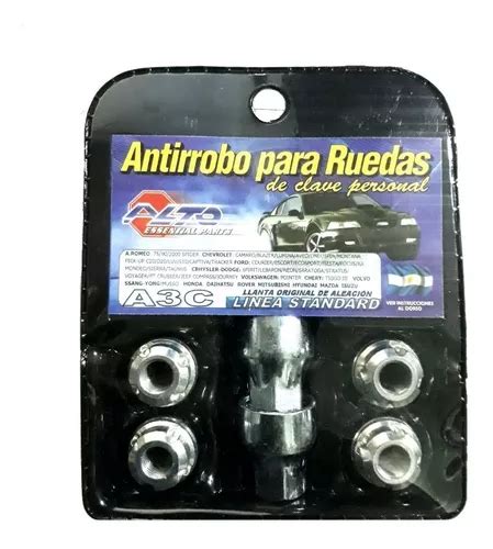 Tuercas Antirrobo Chevrolet Aveo Captiva Cobalt Cruze Onix