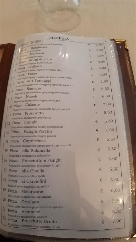 Menu Da Ristorante Pizzeria Golfo Di Napoli Mantova