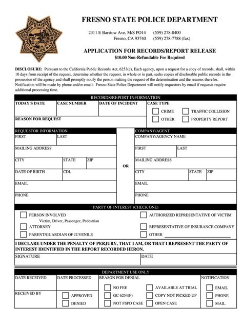 Printable Blank Police Report Forms