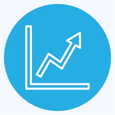 Rising Line Graph Icon In Trendy Blue Eyes Style Isolated On Soft Blue