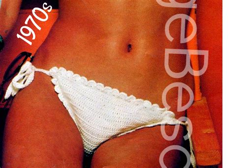 Bikini Crochet PATTERN Vintage S Lady Petal Bikini Bra Top Swim Summer Watermarked PDF Only