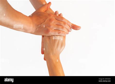 Hands Of Female Masseuse Massaging Woman Hand In Beauty Spa Salon