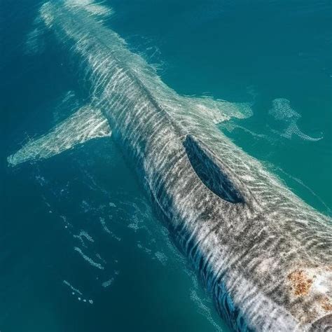 Vista aérea de uma baleia cinzenta eschrichtius robustus alimentando se