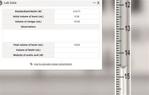 Solved Need Help Finding Volume Of Naoh And Molarity Of Acetic Acid