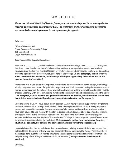 Sample Letter For Academic Appeal