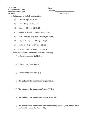 Fillable Online Intro Chem Okstate Chem 1014 In Class Problem Set 7