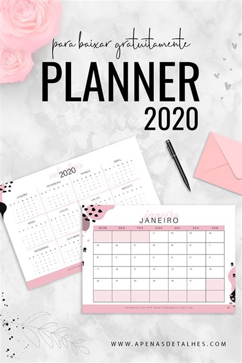 Planner 2020 Grátis para Imprimir Viver Criatividade