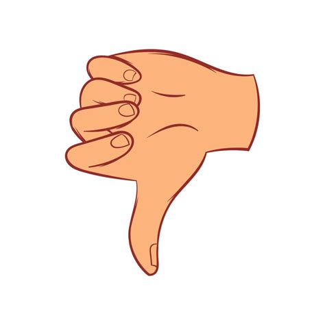 Icono De Gesto De Pulgar Hacia Abajo Estilo De Dibujos Animados The