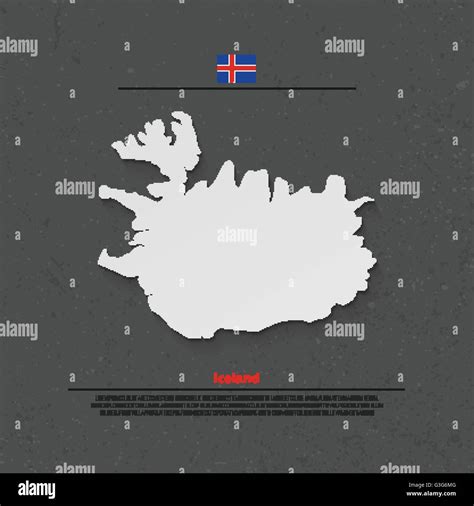 República De Islandia Mapa Aislado Y Bandera Oficial Iconos Vector